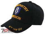 NEW! US ARMY 8TH INFANTRY DIVISION MILITARY BALL CAP HAT BLACK