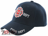 FD FIRE DEPARTMENT BASEBALL CAP HAT NAVY