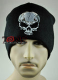 NEW SKULL BEANIE FLAME KNITTED CAP SKULL WN BLACK