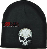 NEW SKULL BEANIE FLAME KNITTED CAP SKULL WN BLACK