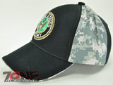 NEW! SIDE DIGITAL CAMO US ARMY ROUND CAP HAT BLACK
