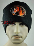 NEW RODEO HORSE SPORT BEANIE KNITTED CAP SKULL WN BLACK