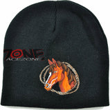 NEW RODEO HORSE SPORT BEANIE KNITTED CAP SKULL WN BLACK