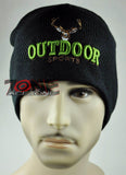 NEW OUTDOOR DEER BUCK SPORTS HUNTING BEANIE KNIT CAP SKULL WN BLACK