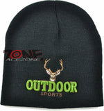 NEW OUTDOOR DEER BUCK SPORTS HUNTING BEANIE KNIT CAP SKULL WN BLACK