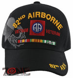 NEW! US ARMY 82ND AIRBORNE VIETNAM VETERAN MILITARY BALL CAP HAT BLACK