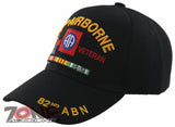 NEW! US ARMY 82ND AIRBORNE VIETNAM VETERAN MILITARY BALL CAP HAT BLACK