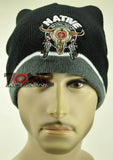 NEW NATIVE PRIDE AMERICAN BULL SKULL BEANIE KNIT CAP SKULL WN GRAY
