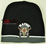 NEW NATIVE PRIDE AMERICAN BULL SKULL BEANIE KNIT CAP SKULL WN GRAY