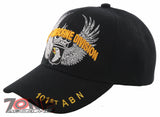 NEW! US ARMY 101ST AIRBORNE DIVISION EAGLES WINGS ABN CAP HAT BLACK