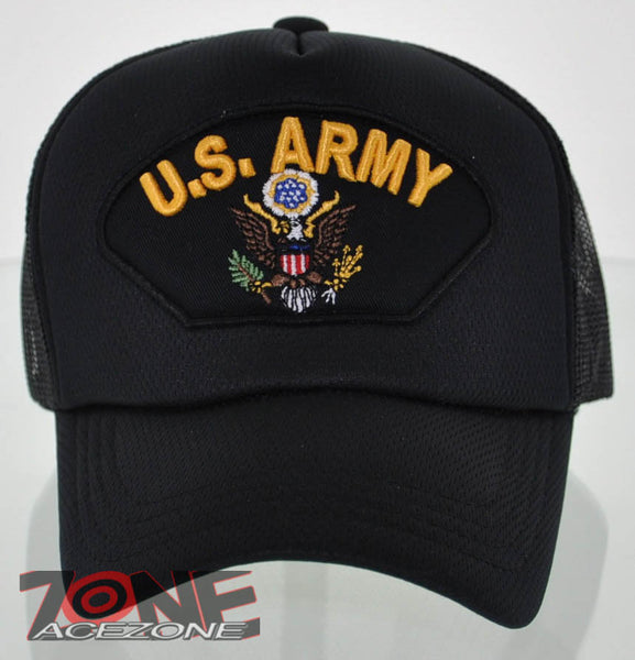 NEW! MESH US ARMY BALL CAP HAT BLACK