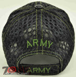 NEW! MESH W/LEATHER US ARMY ROUND US ARMY CAP HAT BLACK