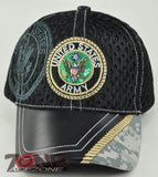 NEW! MESH W/LEATHER US ARMY SIDE US ARMY CAP HAT BLACK