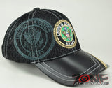 NEW! MESH W/LEATHER US ARMY SIDE US ARMY CAP HAT BLACK