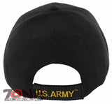 NEW! US ARMY BIG ROUND SIDE LINE CAP HAT BLACK