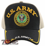 NEW! US ARMY BIG ROUND SIDE LINE CAP HAT BLACK TAN