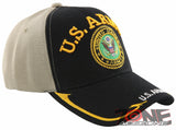 NEW! US ARMY BIG ROUND SIDE LINE CAP HAT BLACK TAN
