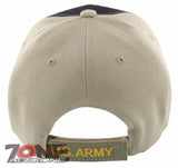 NEW! US ARMY BIG ROUND SIDE LINE CAP HAT BLACK TAN