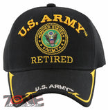 NEW! US ARMY RETIRED BIG ROUND SIDE LINE CAP HAT BLACK