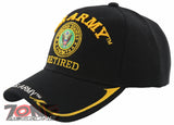 NEW! US ARMY RETIRED BIG ROUND SIDE LINE CAP HAT BLACK