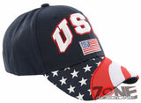 NEW! USA FLAG TEAM SIDE LINE STAR BACK BALL CAP HAT NAVY