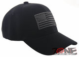 NEW! MILITARY USA FLAG BALL CAP HAT BLACK