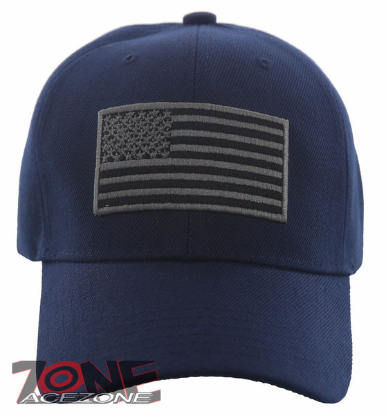 NEW! MILITARY USA FLAG BALL CAP HAT NAVY