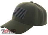 NEW! MILITARY USA FLAG BALL CAP HAT OLIVE