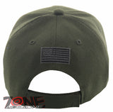 NEW! MILITARY USA FLAG BALL CAP HAT OLIVE