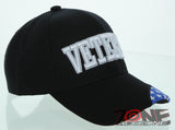 NEW! MILITARY VETERAN SIDE USA FLAG CAP HAT BLACK