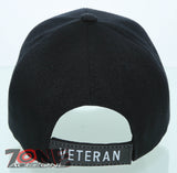 NEW! MILITARY VETERAN SIDE USA FLAG CAP HAT BLACK