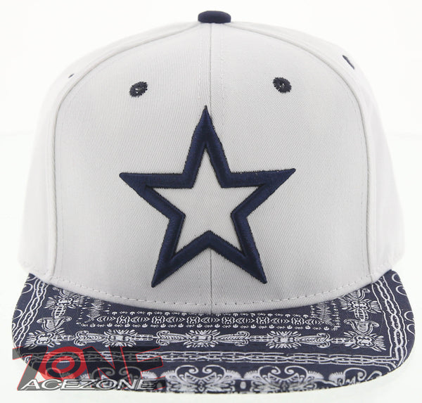 NEW! FLAT BILL DALLAS TEXAS STAR SNAPBACK CAP HAT WHITE
