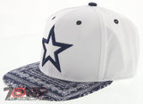 NEW! FLAT BILL DALLAS TEXAS STAR SNAPBACK CAP HAT WHITE