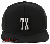 NEW! FLAT BILL TEXAS TX SNAPBACK CAP HAT BLACK