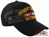 NEW! DESERT STORM VETERAN MILITARY CAP HAT BLACK