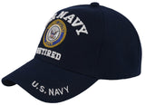 NEW! US NAVY RETIRED USN ROUND CAP HAT NAVY