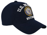 NEW! US NAVY RETIRED USN ROUND CAP HAT NAVY