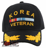 NEW! KOREA VETERAN LEAF MILITARY CAP HAT BLACK