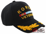 NEW! KOREA VETERAN LEAF MILITARY CAP HAT BLACK