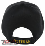NEW! VIETNAM VETERAN SIDE SHADOW RIBBON BAR MILITARY BALL CAP HAT BLACK
