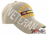 NEW! VIETNAM VETERAN SIDE SHADOW RIBBON BAR MILITARY BALL CAP HAT TAN