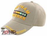 NEW! VIETNAM VETERAN SIDE SHADOW RIBBON BAR MILITARY BALL CAP HAT TAN