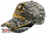 NEW! US ARMY STAR VETERAN SIDE LINE BALL CAP HAT ACU CAMO