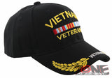 NEW! VIETNAM VETERAN GOLD LEAF SHADOW MILITARY CAP HAT BLACK