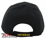 NEW! VIETNAM VETERAN GOLD LEAF SHADOW MILITARY CAP HAT BLACK