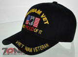 NEW! VIETNAM VETERAN AND PROUD OF IT POW MIA CAP HAT BLACK