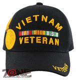VIETNAM VETERAN GOLD MEDAL BALL CAP HAT BLACK