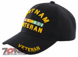 VIETNAM VETERAN GOLD MEDAL BALL CAP HAT BLACK
