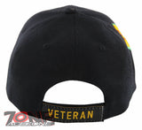 VIETNAM VETERAN GOLD MEDAL BALL CAP HAT BLACK
