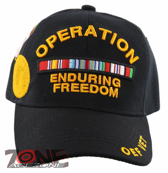 OPERATION ENDURING FREEDOM VETERAN OEF VET GOLD MEDAL BALL CAP HAT